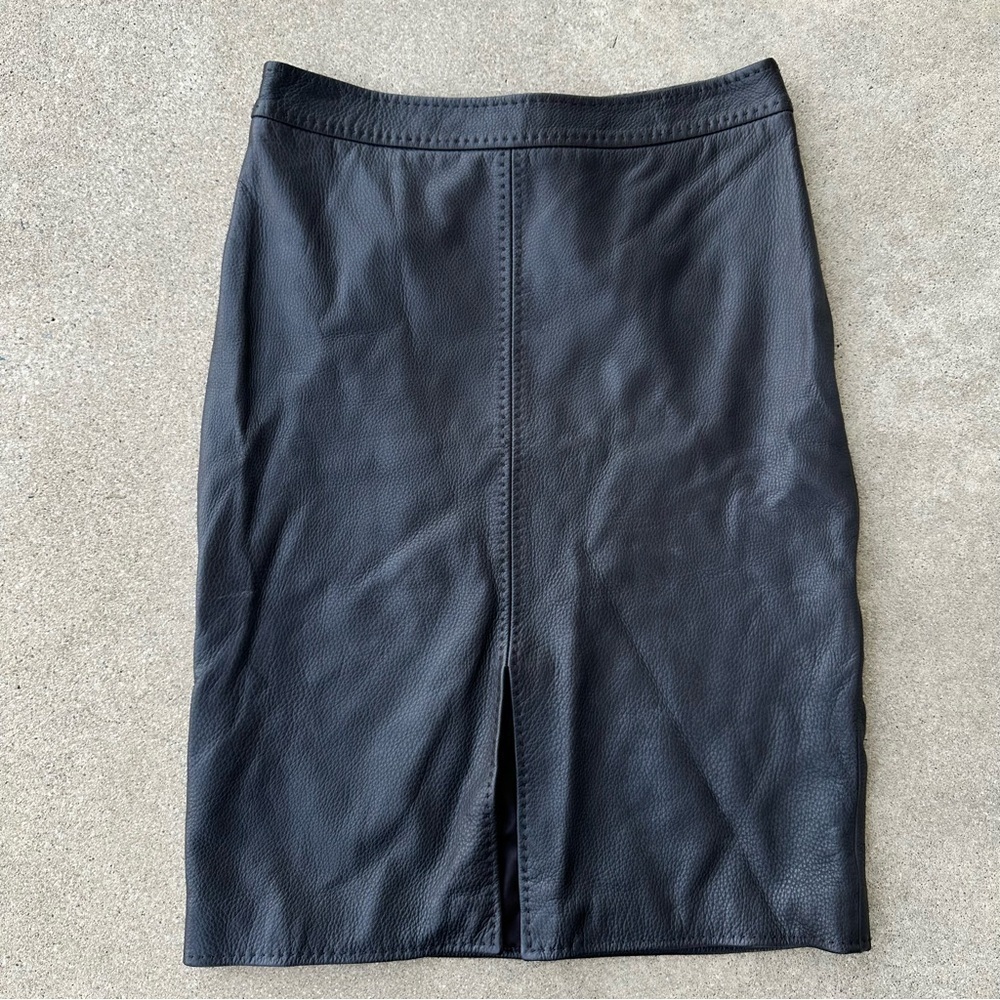 Loro Piana Leather Pencil Skirt Size 44